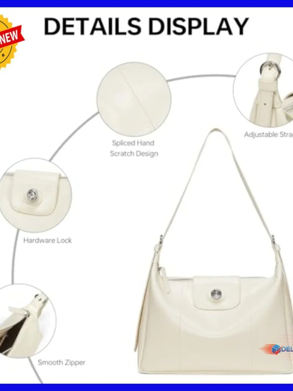 Large Leather Hobo Tote Shoulder Bag Adjustable Strap Crossbody